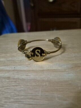 Moon And Lola Monogram S Wrapped Bangle Bracelet